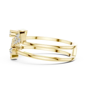 Geometric Symmetry Pavé-Set Round Brilliant Cluster Ring - Image 4