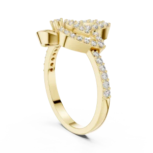 Symmetry Round Brilliant Pavé-Set Architectural Ring - Image 3