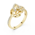 Symmetry Round Brilliant Pavé-Set Architectural Ring