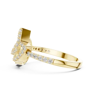 Symmetry Round Brilliant Pavé-Set Architectural Ring - Image 4