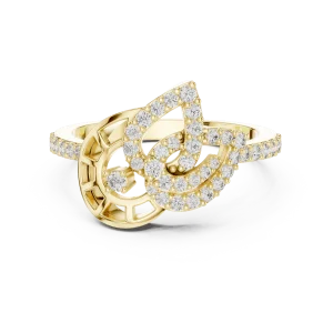 Symmetry Round Brilliant Pavé-Set Architectural Ring - Image 2