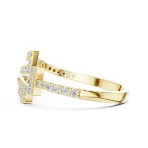 Geometric Silhouette Round Pavé-Set Contemporary Ring - Image 4