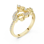 Infinite Spirals Round Brilliant Pavé-Set Cocktail Ring