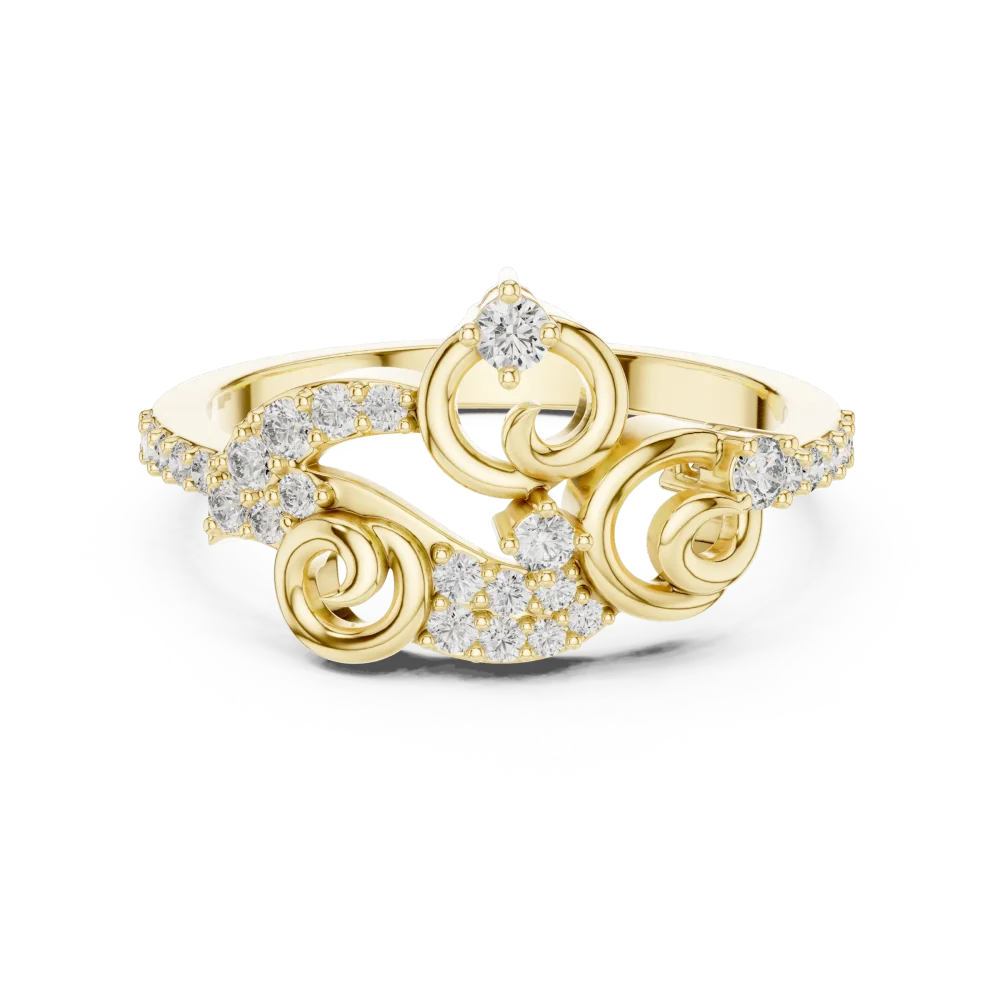 Infinite Spirals Round Brilliant Pavé-Set Cocktail Ring - Image 2