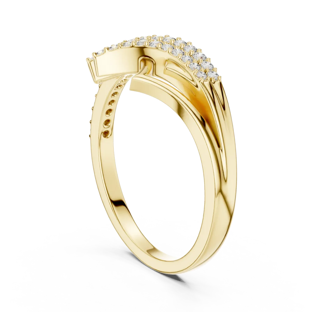 Architectural Round Pavé-Set Geometric Fashion Ring - Image 3
