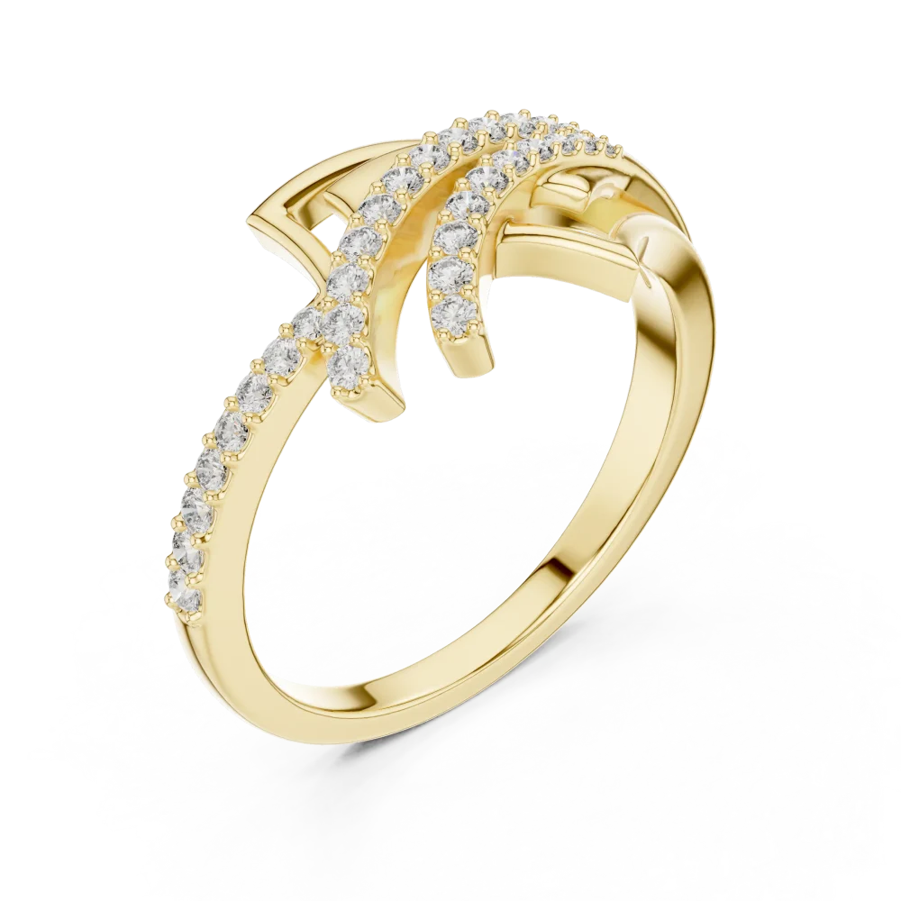 Elevate your style with this architectural round DIAMEUR lab-grown diamond ring. Featuring a geometric pavé design, it is a modern luxury staple. Shop now.