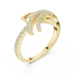 Architectural Round Pavé-Set Geometric Fashion Ring