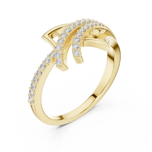 Architectural Round Pavé-Set Geometric Fashion Ring