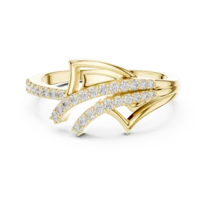 Architectural Round Pavé-Set Geometric Fashion Ring - Image 2