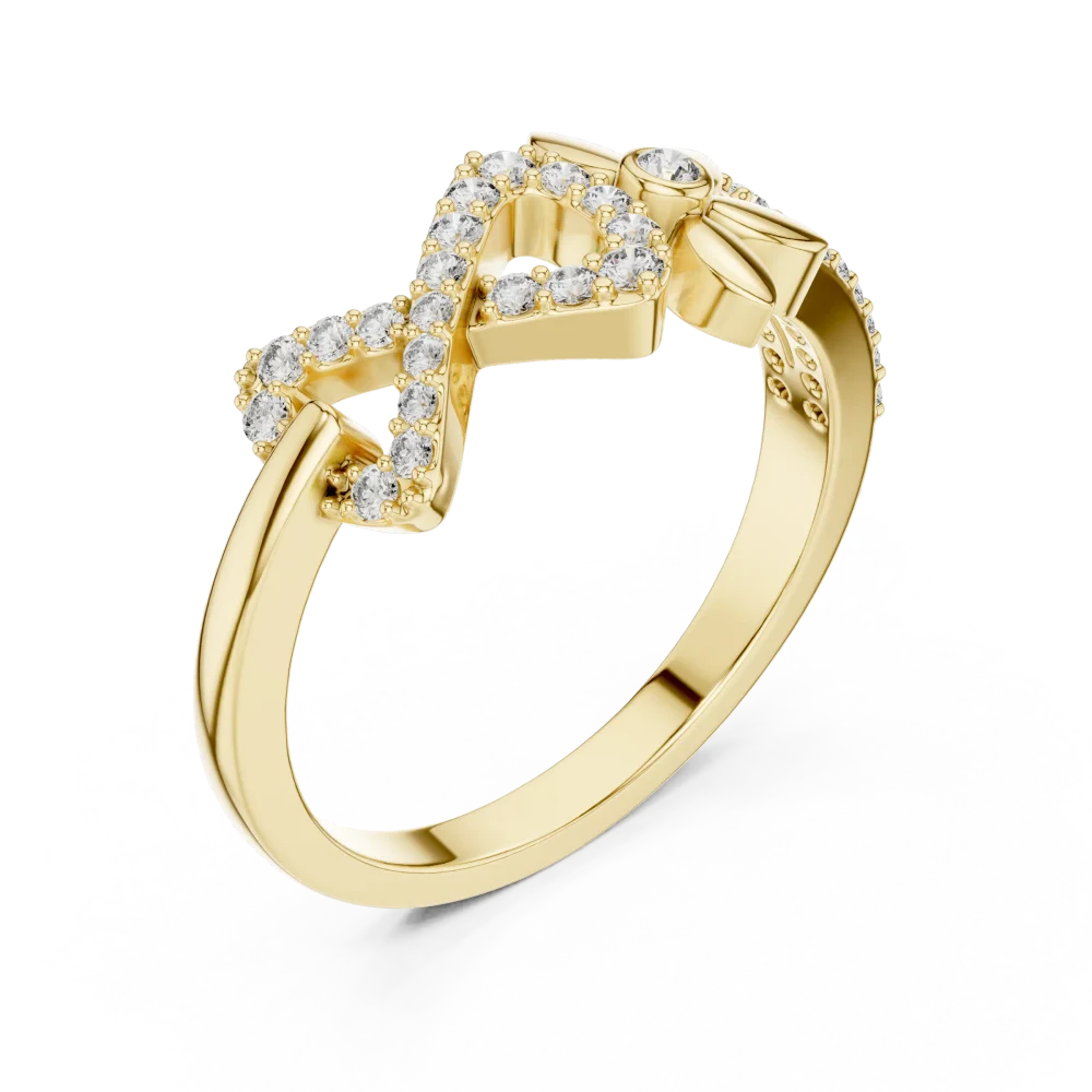 Discover the Infinite Bloom pavé-set ring, featuring brilliant DIAMEUR diamonds. Elevate your style with this sustainable, modern luxury essential.