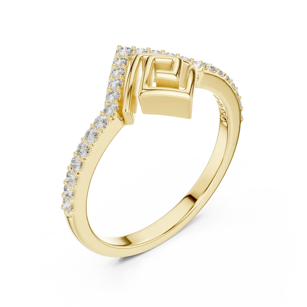 Discover the Geometric Chevron Band, featuring brilliant-cut DIAMEUR diamonds. A modern classic for everyday luxury—shop this refined design today.