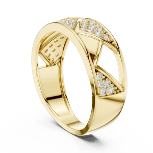 Geometric Symmetry Round Pavé-Set Architectural Band - Image 3