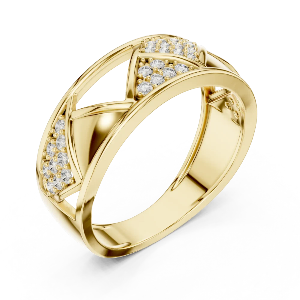 Discover the bold beauty of this architectural band. Featuring brilliant DIAMEUR lab-grown diamonds, it is the perfect blend of modern luxury. Shop now.