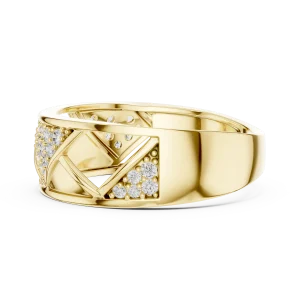 Geometric Symmetry Round Pavé-Set Architectural Band - Image 4