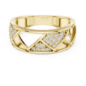 Geometric Symmetry Round Pavé-Set Architectural Band - Image 2