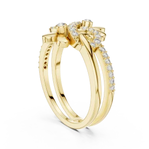 Ethereal Floral Pavé-Set Round Brilliant Statement Ring - Image 3