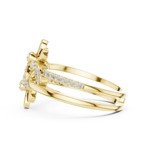 Ethereal Floral Pavé-Set Round Brilliant Statement Ring - Image 4