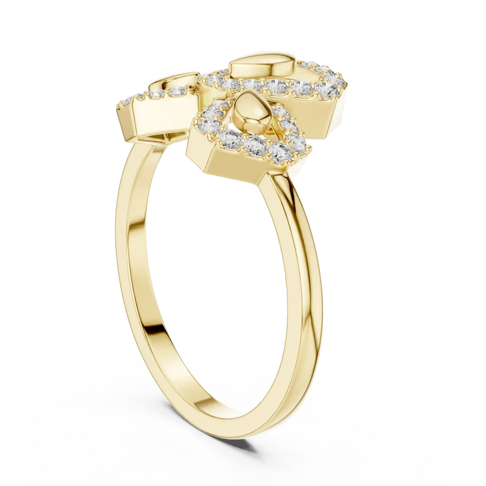 Symmetry Radiant Round Pavé Silhouette Cocktail Ring - Image 3