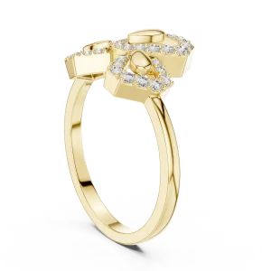 Symmetry Radiant Round Pavé Silhouette Cocktail Ring - Image 3