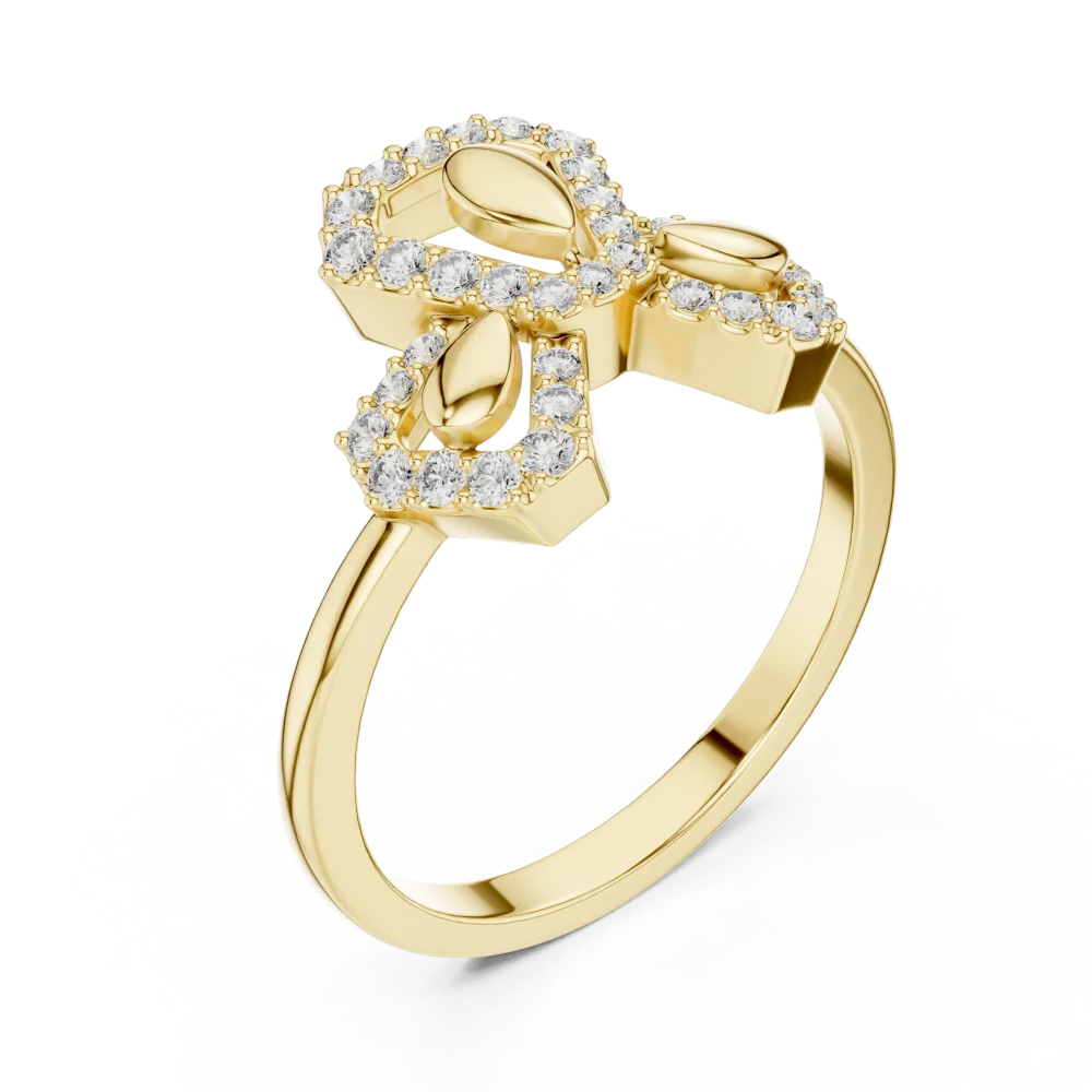 Radiate elegance with this geometric cocktail ring, featuring brilliant-cut DIAMEUR lab-grown diamonds. Shop this modern luxury masterpiece today.