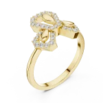 Symmetry Radiant Round Pavé Silhouette Cocktail Ring