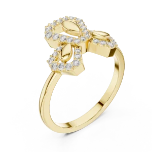Symmetry Radiant Round Pavé Silhouette Cocktail Ring