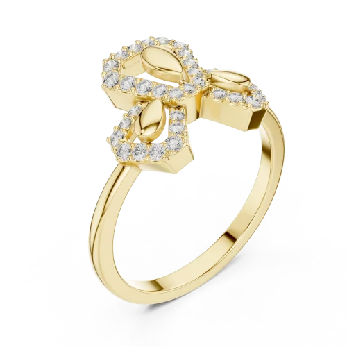 Symmetry Radiant Round Pavé Silhouette Cocktail Ring