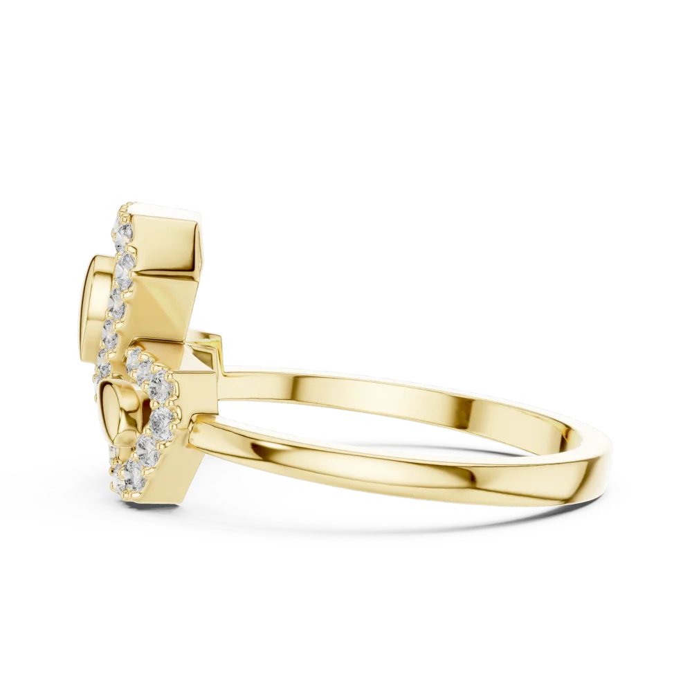 Symmetry Radiant Round Pavé Silhouette Cocktail Ring - Image 4