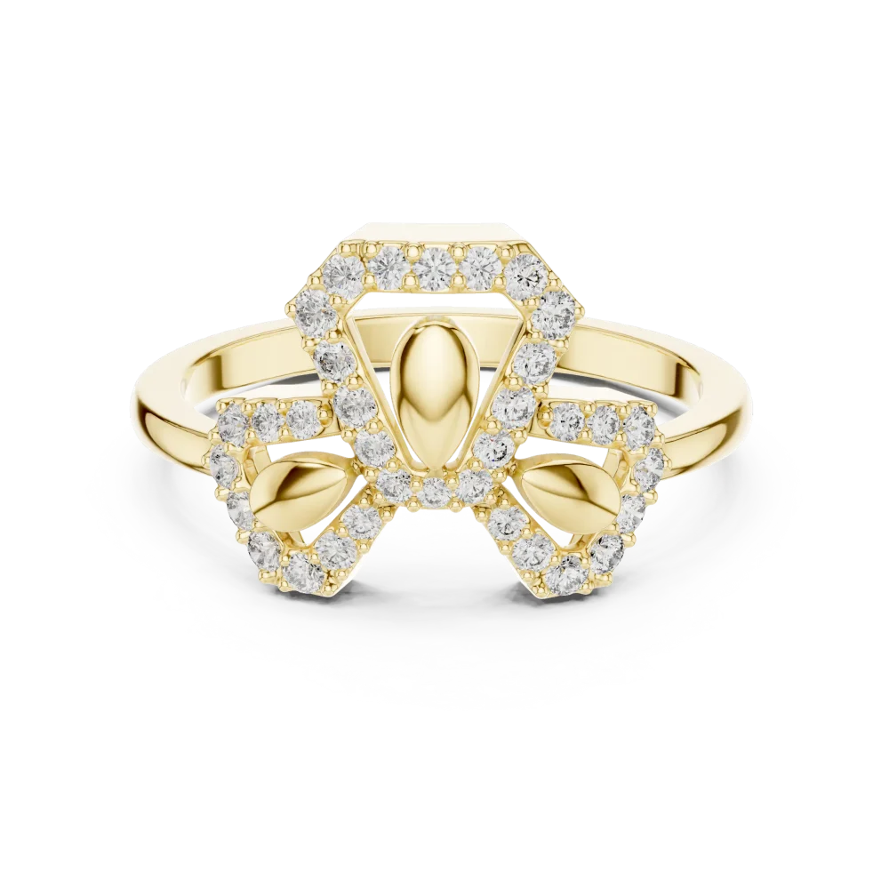 Symmetry Radiant Round Pavé Silhouette Cocktail Ring - Image 2