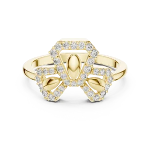 Symmetry Radiant Round Pavé Silhouette Cocktail Ring - Image 2