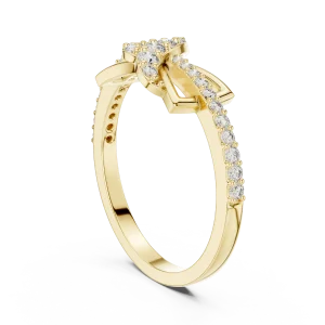 Symmetry Pavé-Set Round Brilliant Geometric Motif Ring - Image 3