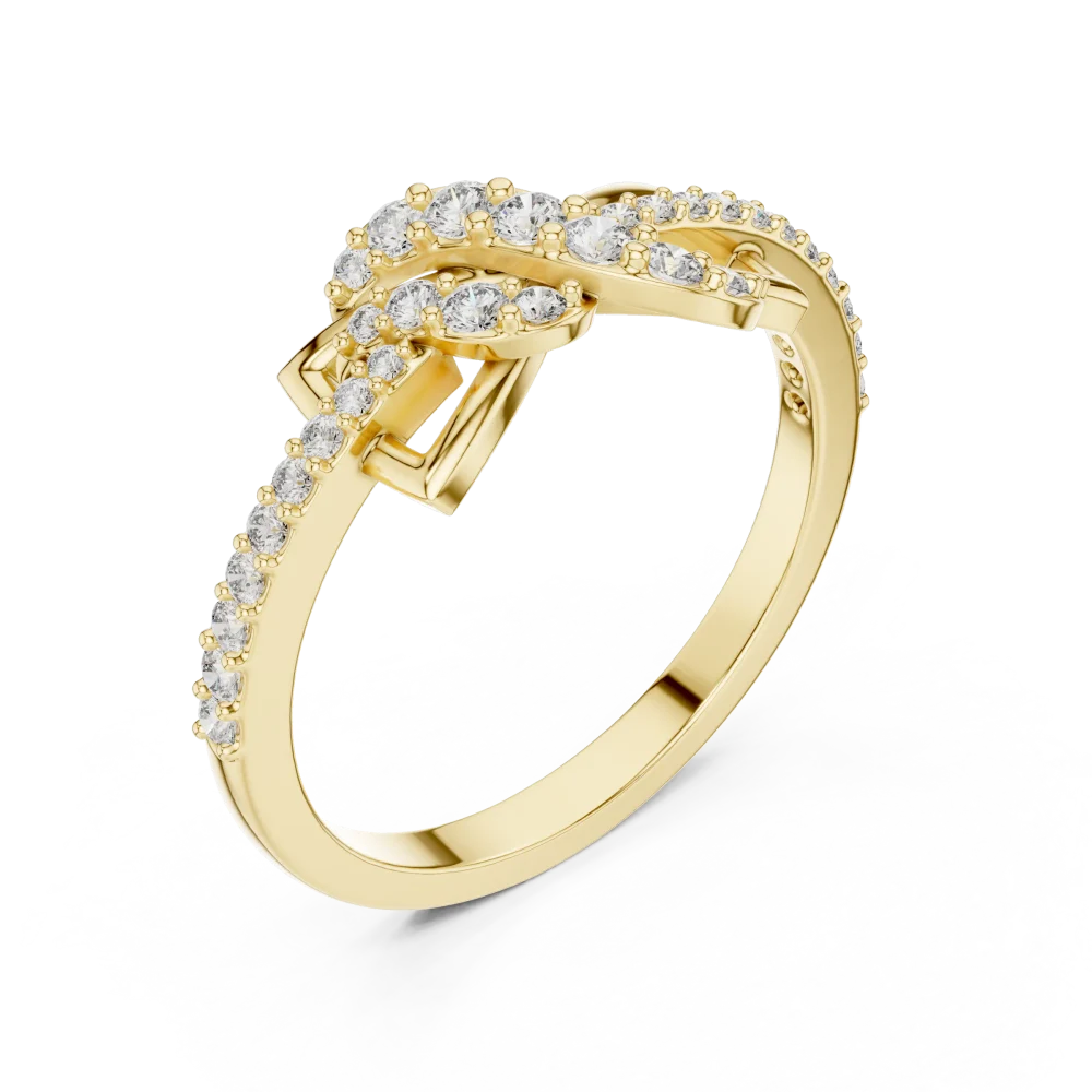 Discover modern elegance with this pavé-set round DIAMEUR diamond ring. Perfectly balanced and crafted for radiant light performance. Shop the look now.