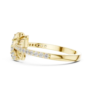Symmetry Pavé-Set Round Brilliant Geometric Motif Ring - Image 4