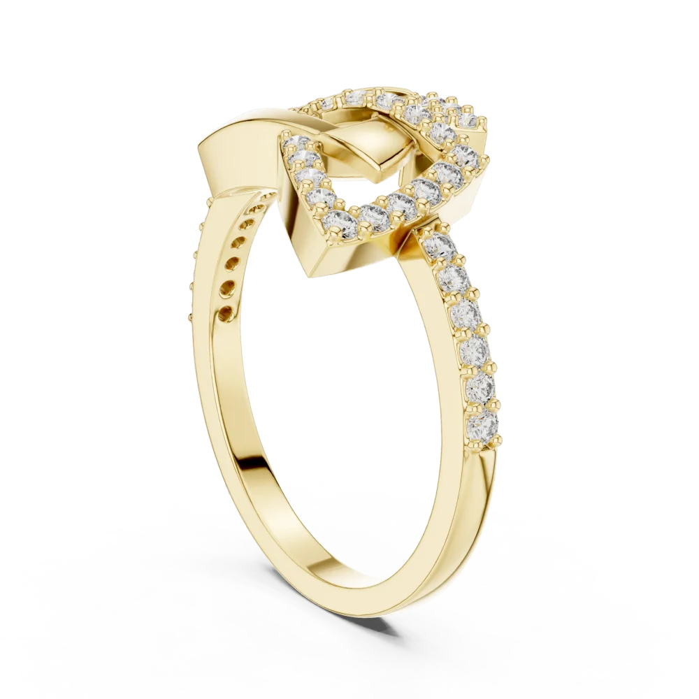 Architectural Round Pavé Geometric Statement Cocktail Ring - Image 3