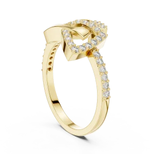 Architectural Round Pavé Geometric Statement Cocktail Ring - Image 3