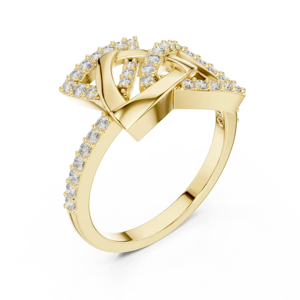 Adorn your hand with this bold, architectural cocktail ring. Featuring brilliant DIAMEUR lab-grown diamonds, it is the ultimate modern statement.