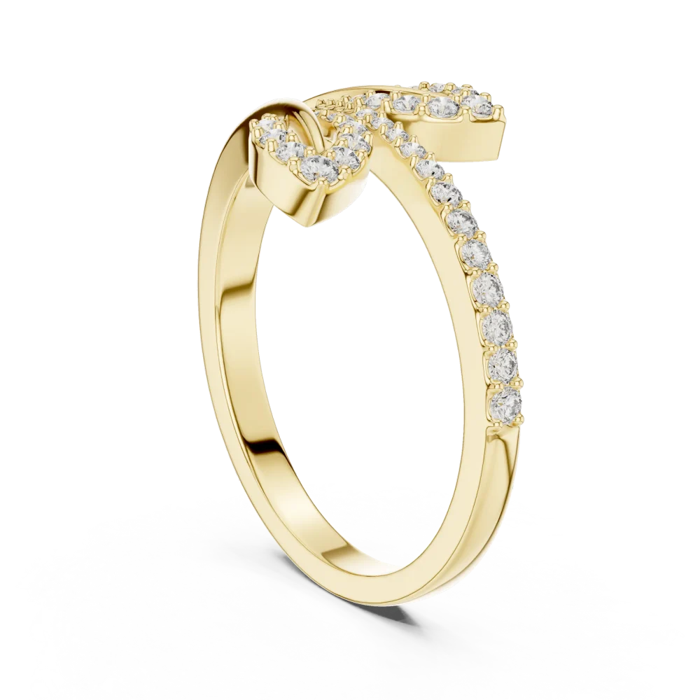 Luminary Round Pavé-Set Botanical Silhouette Ring - Image 3