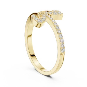 Luminary Round Pavé-Set Botanical Silhouette Ring - Image 3