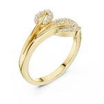 Luminary Round Pavé-Set Botanical Silhouette Ring