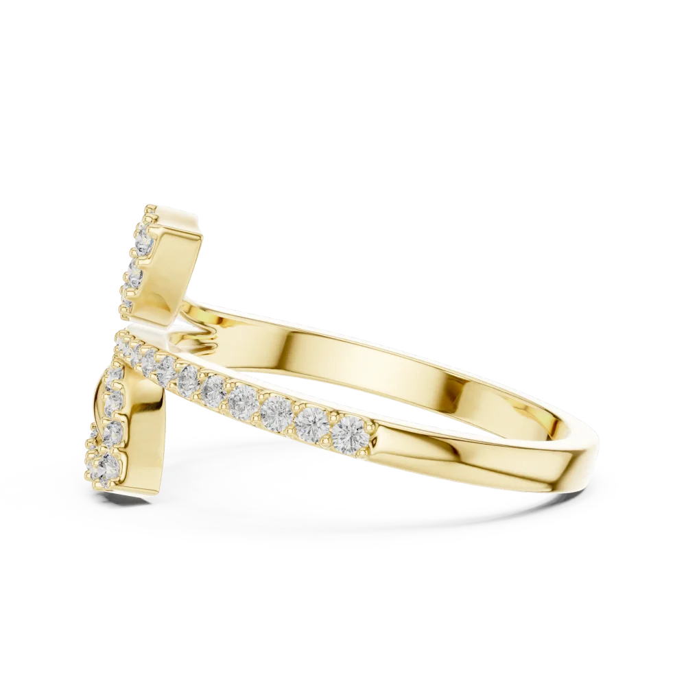 Luminary Round Pavé-Set Botanical Silhouette Ring - Image 4