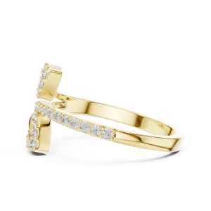 Luminary Round Pavé-Set Botanical Silhouette Ring - Image 4