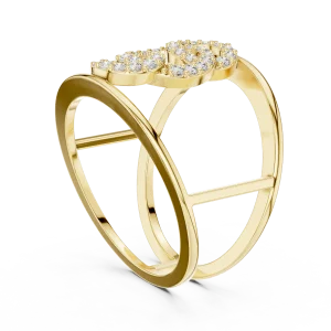 Symmetry Round Brilliant Pavé-Set Architectural Cocktail Ring - Image 3