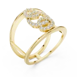 Symmetry Round Brilliant Pavé-Set Architectural Cocktail Ring