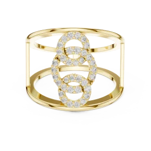 Symmetry Round Brilliant Pavé-Set Architectural Cocktail Ring - Image 2