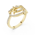 Luminary Round Brilliant Pavé-Set Fan Silhouette Ring