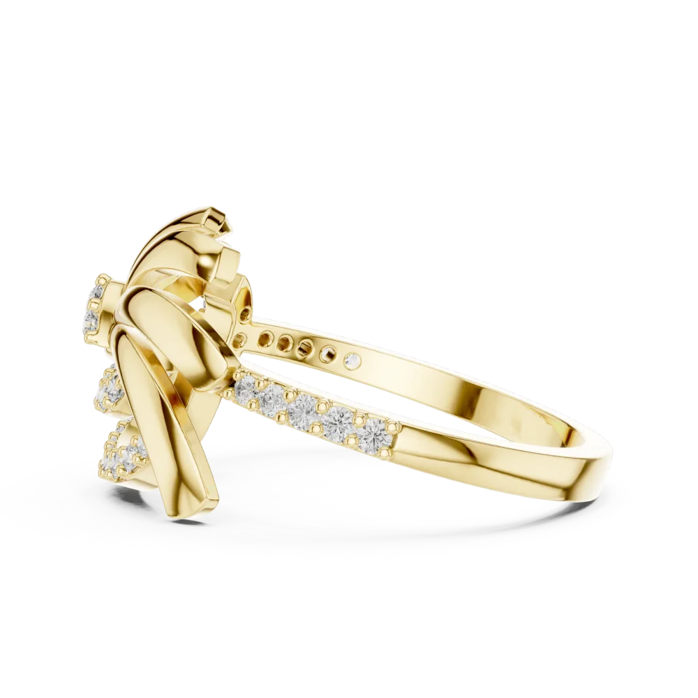 Luminary Round Brilliant Pavé-Set Fan Silhouette Ring - Image 4