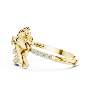 Luminary Round Brilliant Pavé-Set Fan Silhouette Ring - Image 4