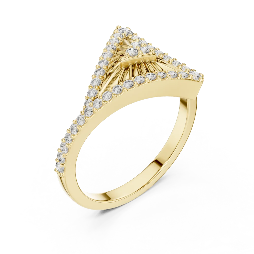 Discover the bold elegance of this geometric pavé-set ring. Featuring brilliant DIAMEUR lab-grown diamonds, shop this modern statement piece today.