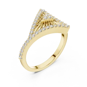 Symmetry Geometric Pavé-Set Round Brilliant Cocktail Ring