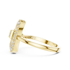 Symmetry Geometric Pavé-Set Round Brilliant Cocktail Ring - Image 4